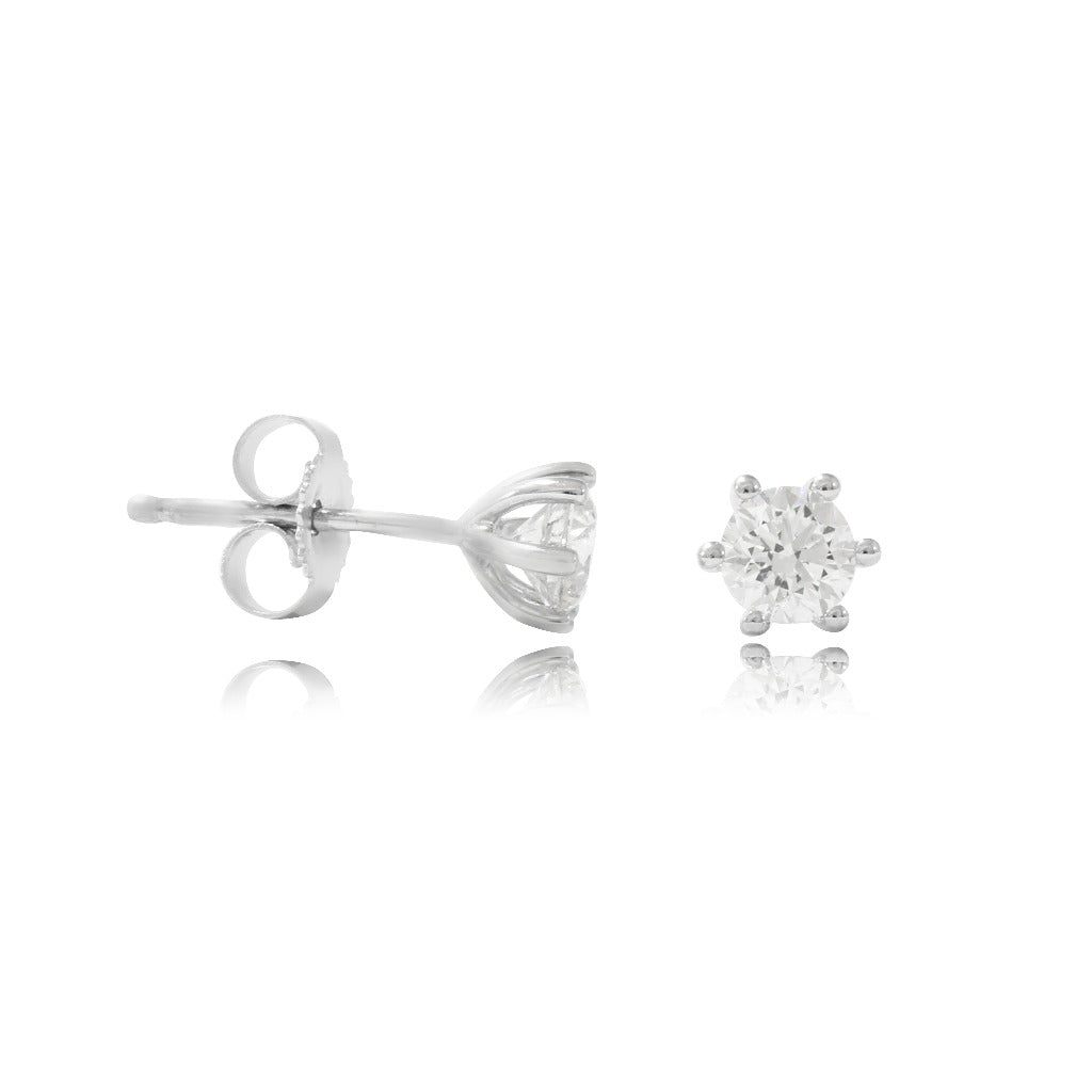 pendientes solitario de oro de 18kt con diamante joyeria pamplona