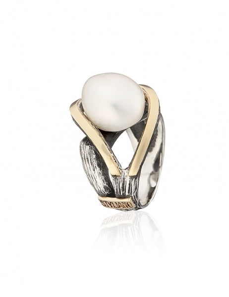 Anillo Styliano con perla barroca