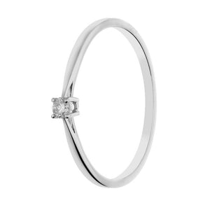anillo de oro blanco 18kt y diamante pamplona