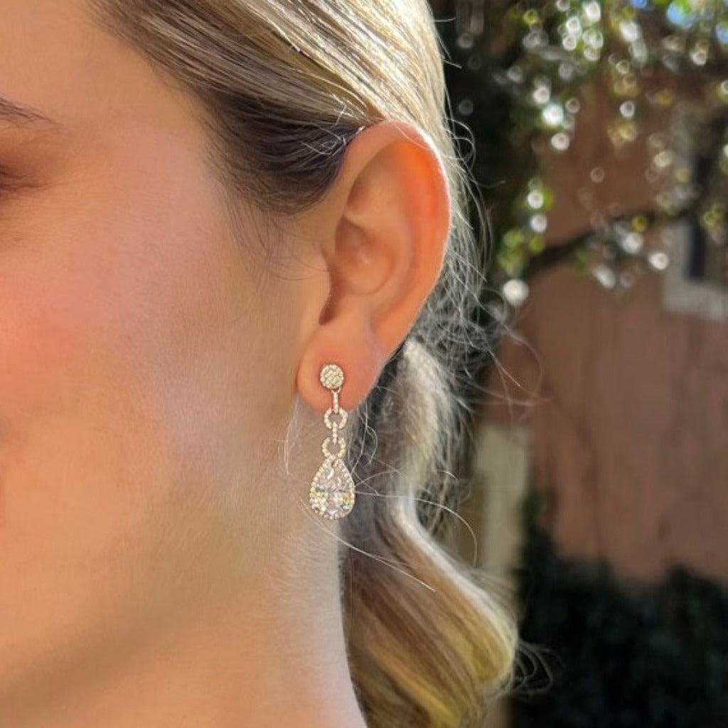 Pendientes de novia plata de primera ley con circonitas incoloras joyería pamplona