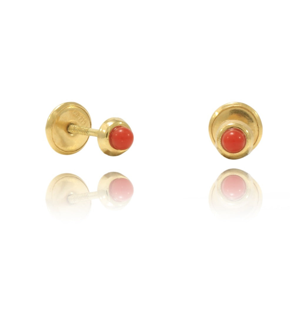 Pendientes bebé oro coral pequeño