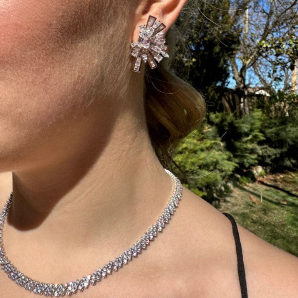 pendientes originales en plata de primera ley con circonitas para novia e inviada