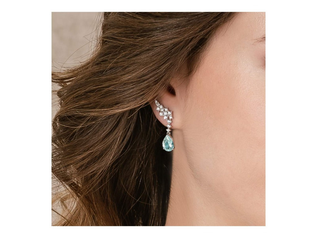 Pendientes trepadores novia Ella azul