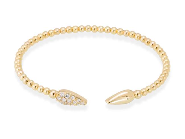 Pulsera de plata de primera ley (925) chapada en oro amarillo de 18kt con circonita incolora