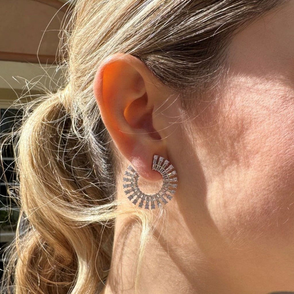 Pendientes de plata para fiesta.