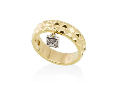 anillo de plata dorada